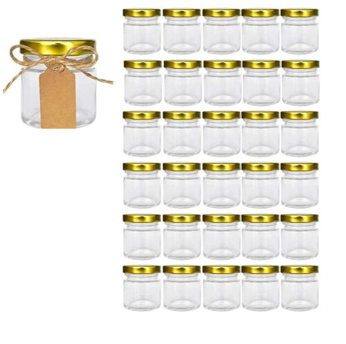 Small Glass Jars with Lid 50 ml | Small Jam Jar for Crafts, DIY and Candle Making