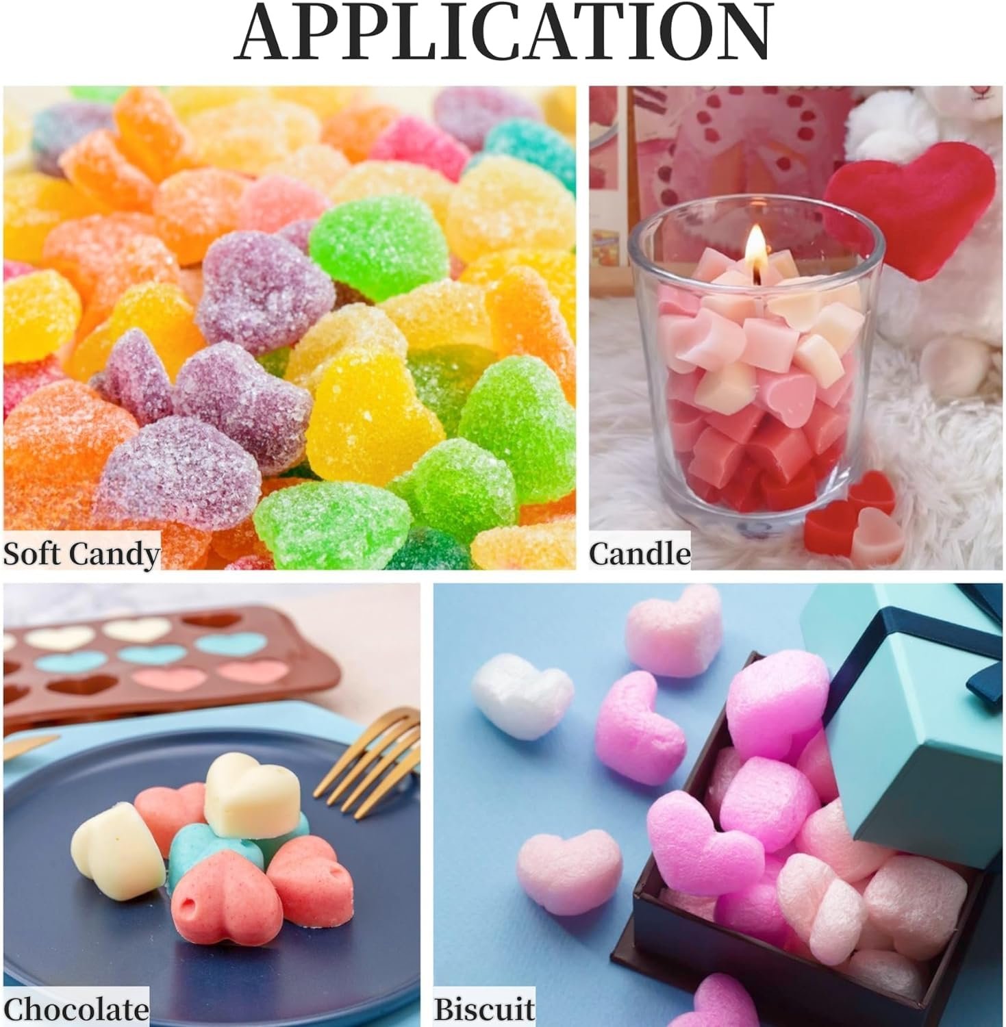 55 Cavity Mini Heart Silicon Candle Mould - Image 2