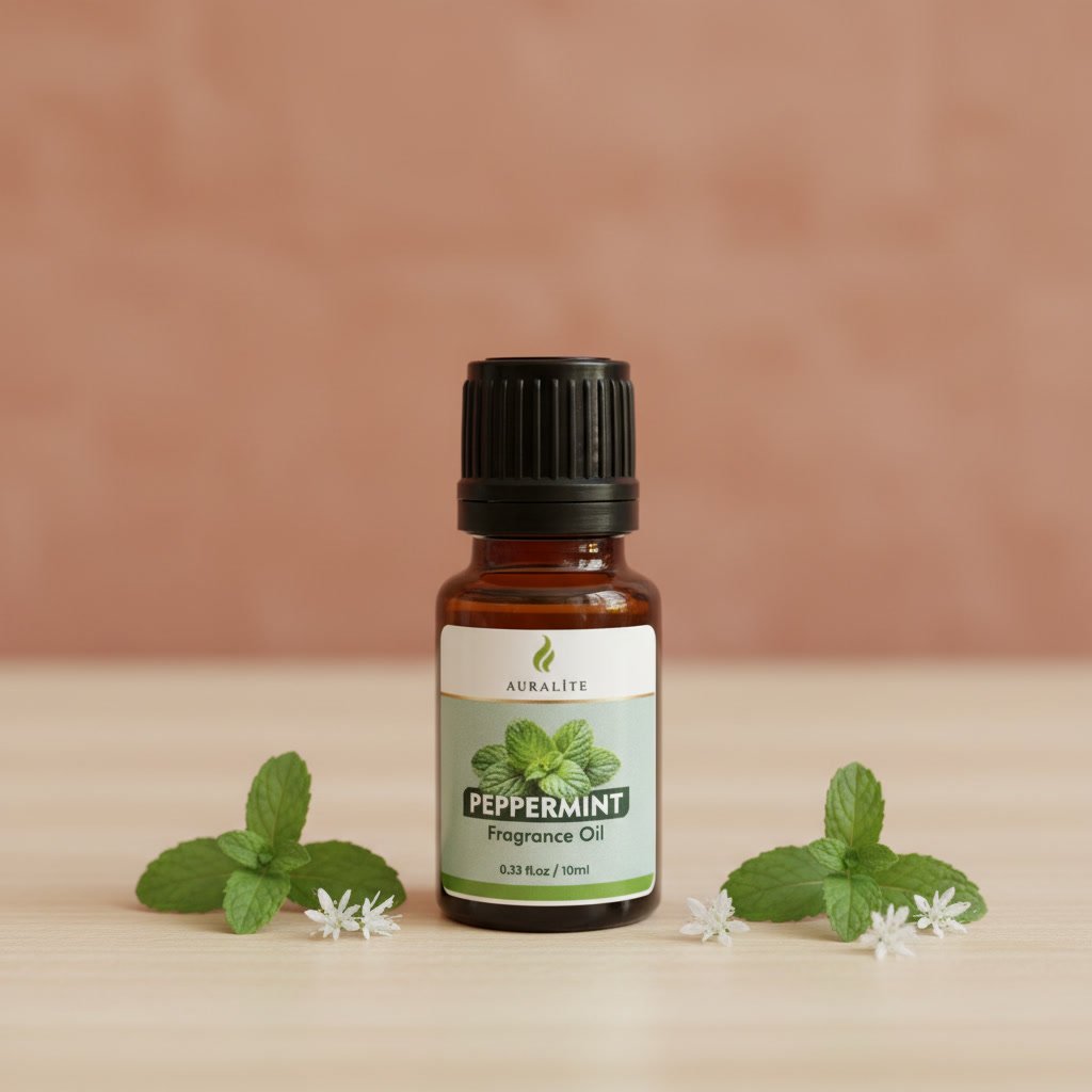 Auralite Fragrance Oil | 10 ml | Peppermint Aroma Oil for Candle Making & Soap Making