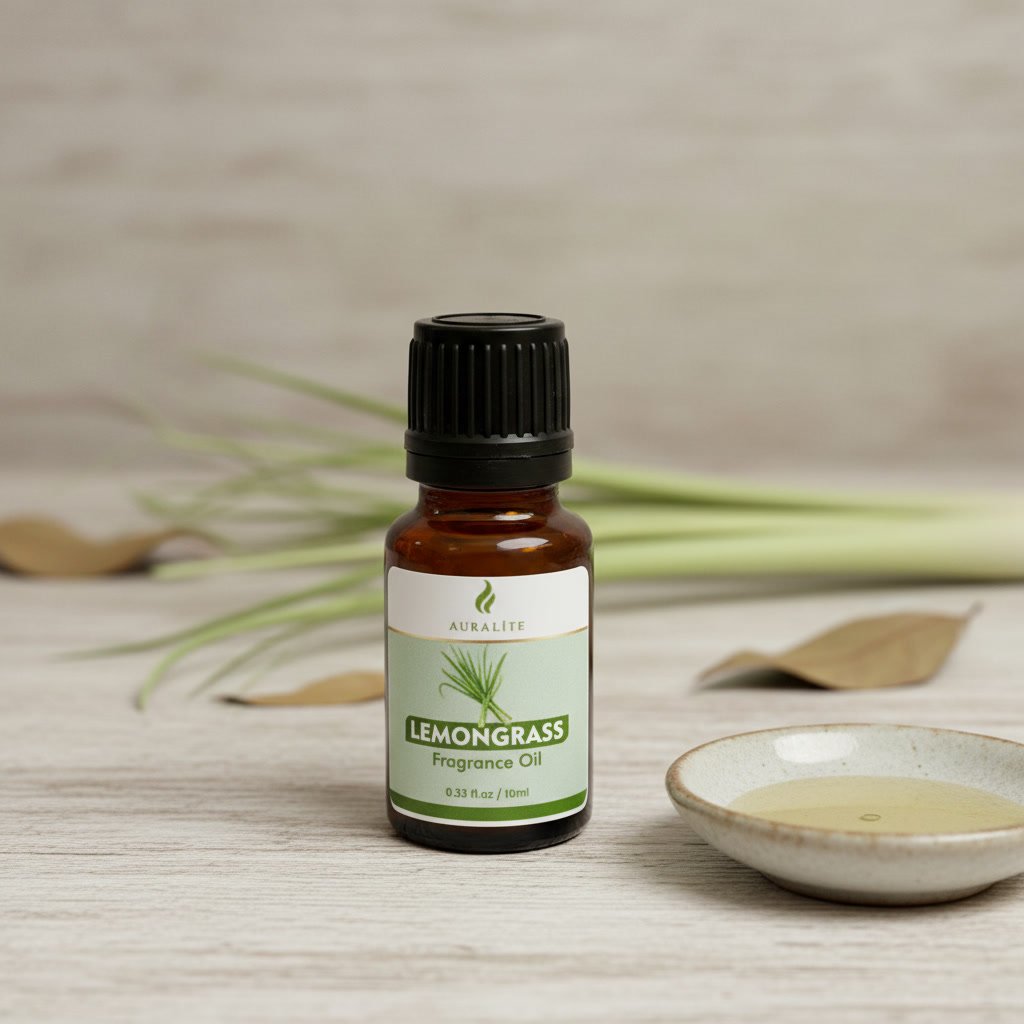 Auralite Fragrance Oil | 10 ml | Lemongrass Aroma Oil for Candle Making & Soap Making